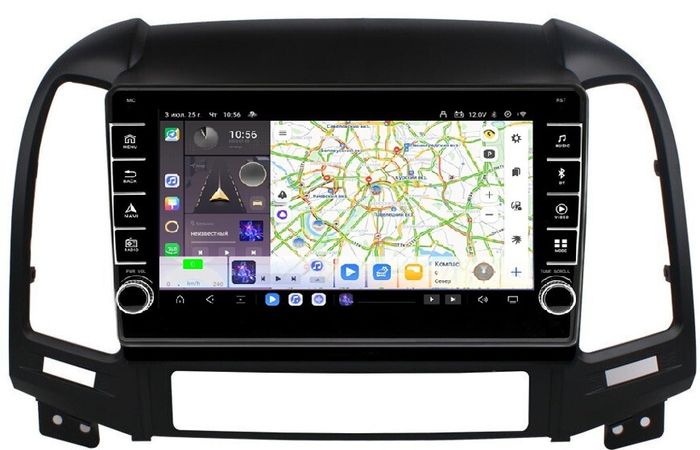 Магнитола для Hyundai Santa Fe 2006-2012 - Kuberg OL-9717 (кнопки и крутилки) Android 13, Быстрая, CarPlay, 4G SIM-слот