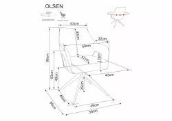 Стул SIGNAL OLSEN Noelle 09 серый/черный, поворотный
