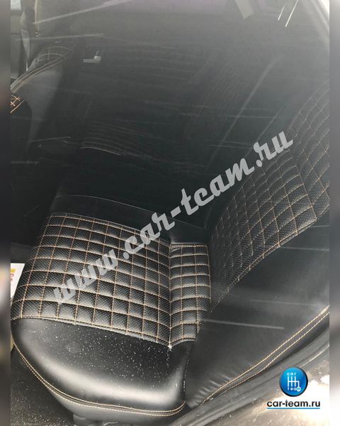 Обивки сидений из экокожи "Квадратик 4см" на Лада Приора 2 хэчтбек (21724)