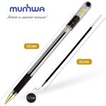 Ручка шариковая MunHwa MC Gold чёрная, 0.7мм, масляный стержень, грип
