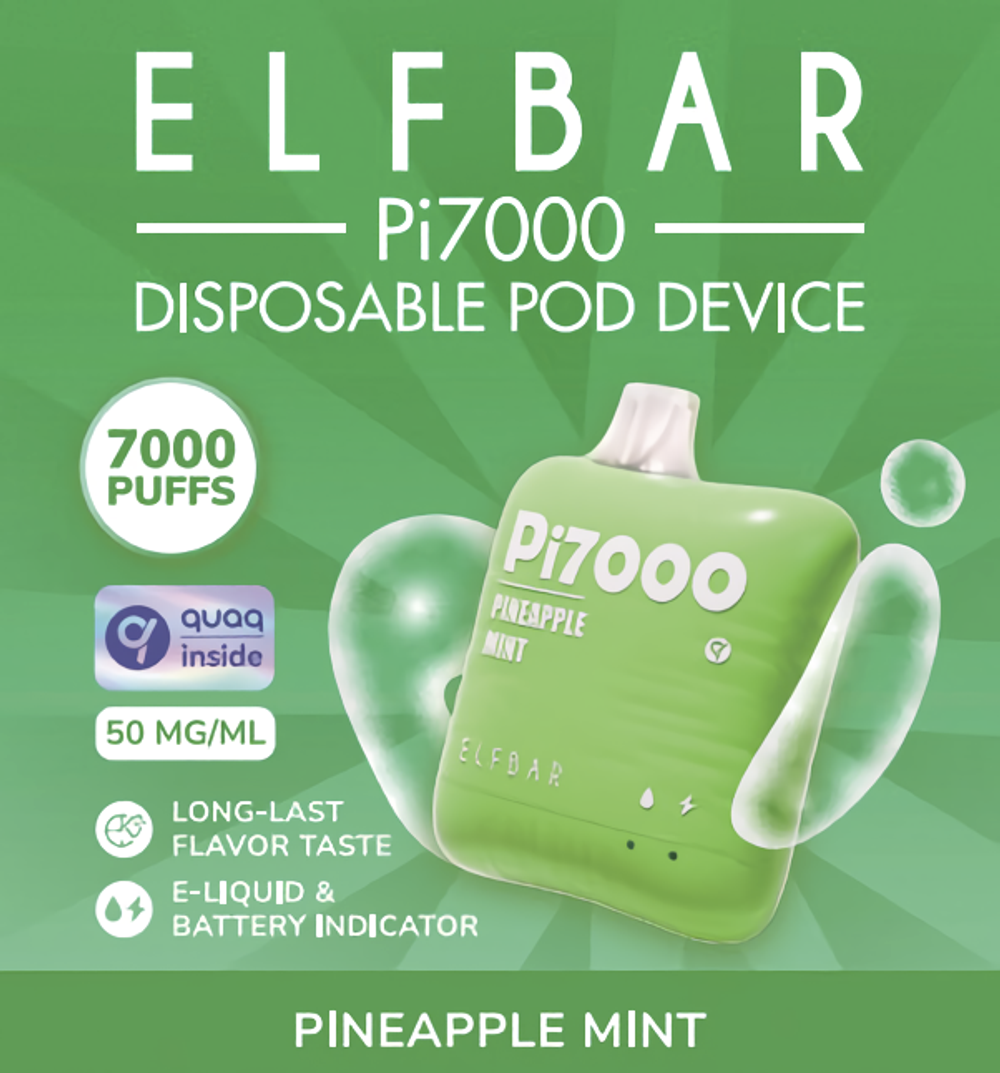 Elf Bar PI7000 - Pineapple Mint (5% nic)