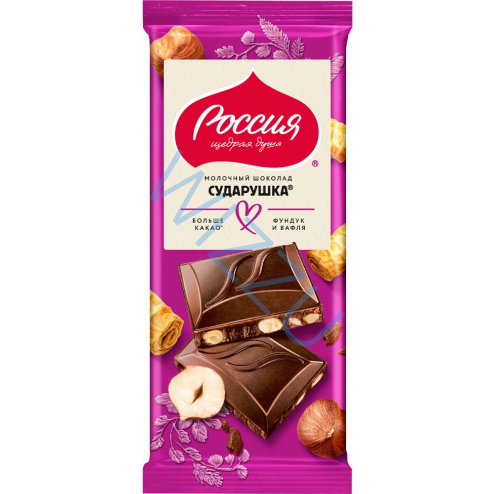 Шоколад Сударушка мол с фундуком и вафлей 75г