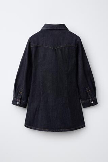 ZARA ДЖИНСОВОЕ ПЛАТЬЕ С КАРМАНАМИ, СИНИЙ