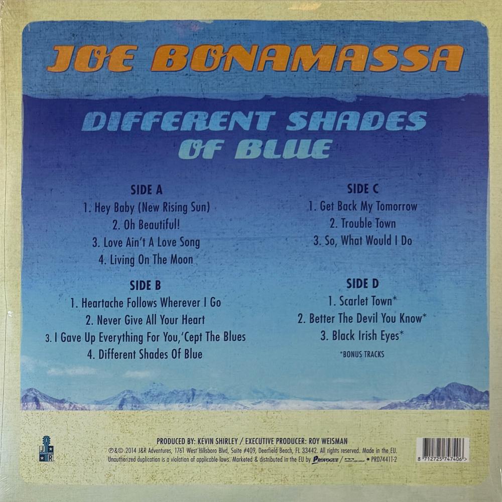 Joe Bonamassa ‎– Different Shades Of Blue 2LP (Европа 2024г.) Blue