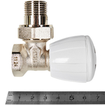 Клапан ручной регулирующий угловой ROMMER - 1/2" (ВР/НР-американка, PN10, Tmax 110°C)