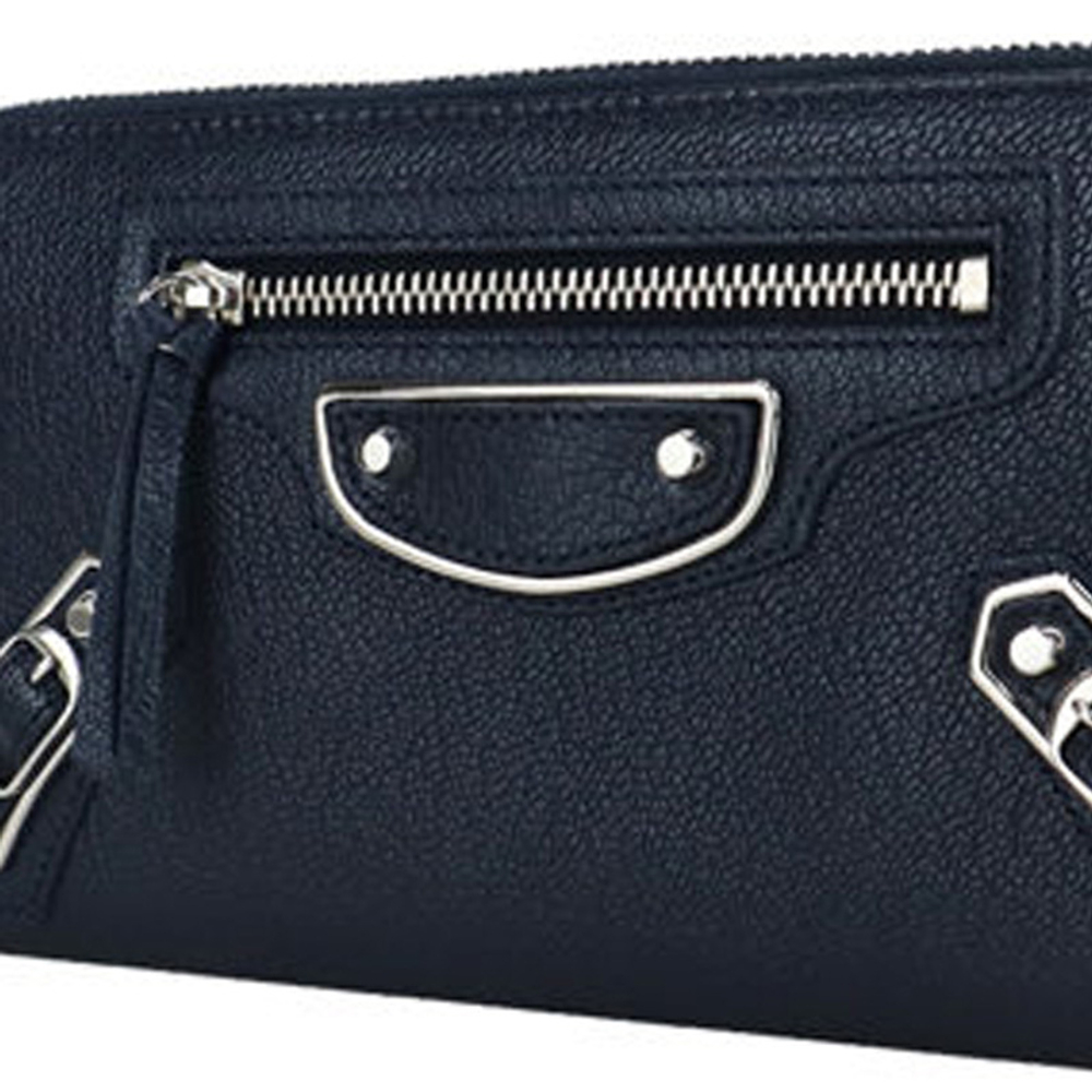 Balenciaga Zip Closure Goatskin Clutch Men"s Black