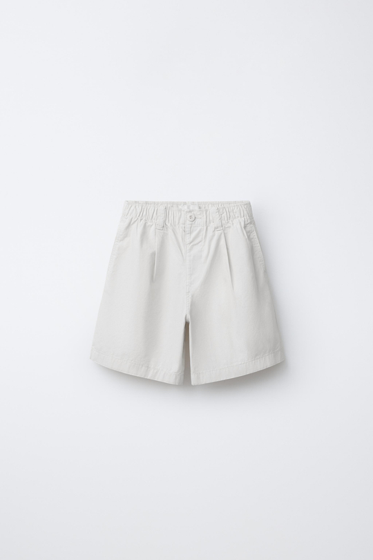 ZARA ШОРТЫ BALLOON С ЭЛАСТИЧНЫМ ПОЯСОМ, ЭКРЮ