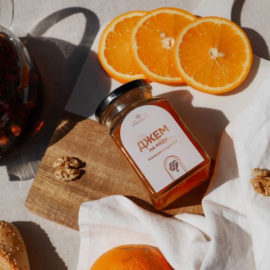 Джем на меду "Апельсин+куркума", 280 г