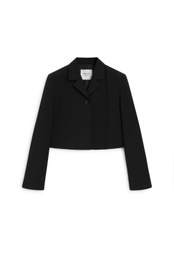 Massimo Dutti Короткий пиджак на шерстяной подкладке - Limited Edition, черный