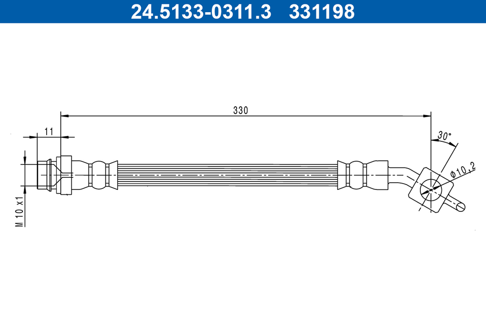 ATE - 24513303113-ATE - Brake Hose - Povrat artikla narucenog iz Njemacke nije moguc.