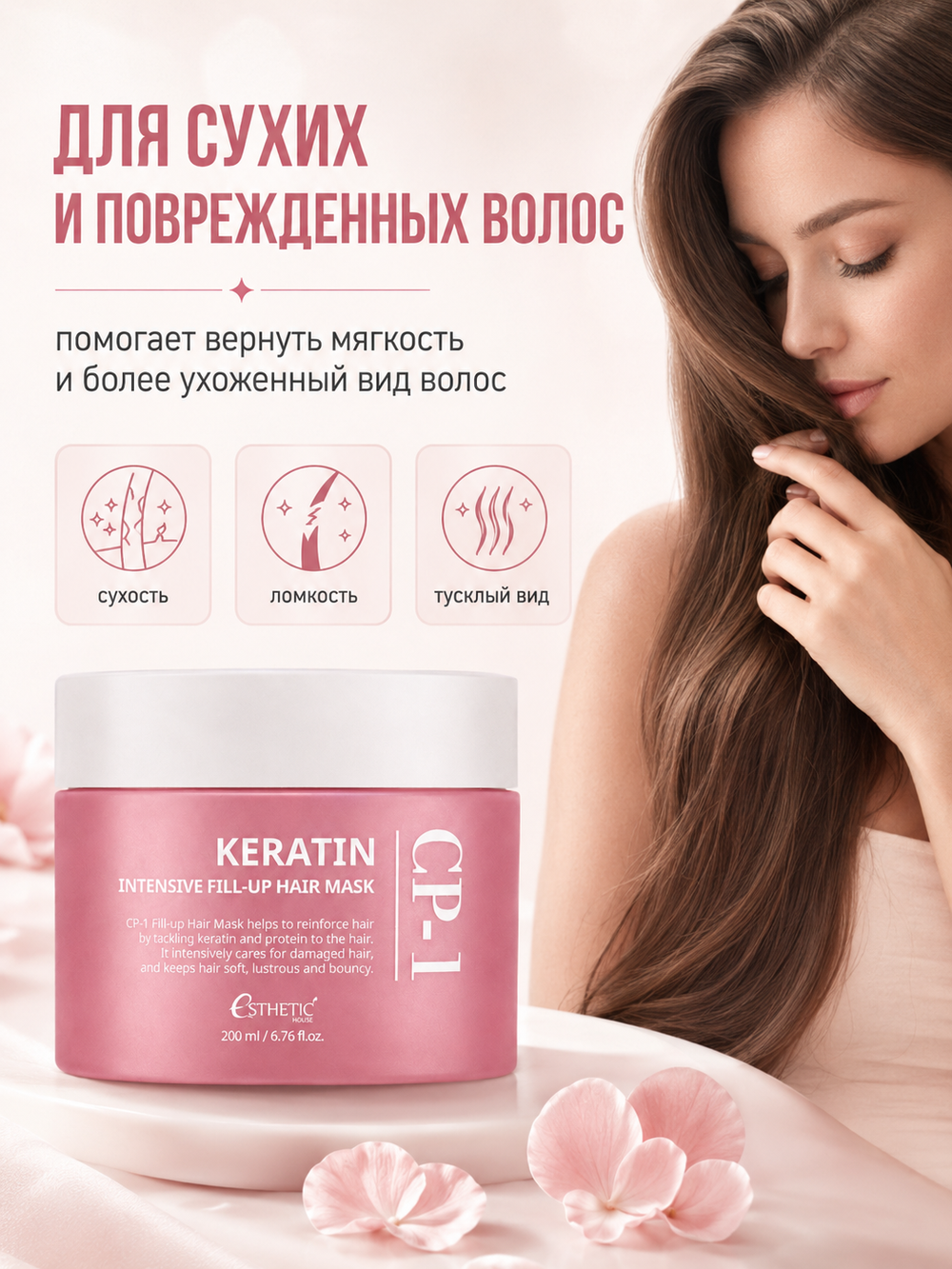 [ESTHETIC HOUSE] Маска-регенерация для сухих и поврежденных волос CP-1 Keratin Intensive Fill-up Hair Mask, 200мл