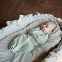 Пеленка-кокон "Шалфей" из хлопка в рубчик 0+