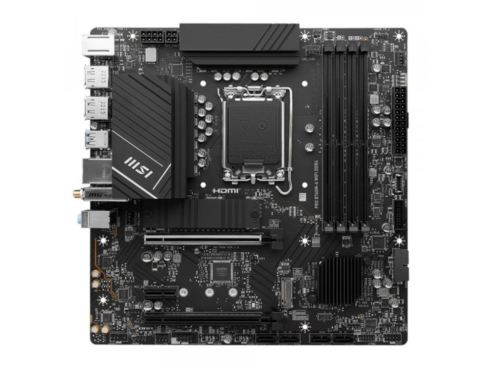 Материнская плата MSI Pro B760m-a Wifi Ddr4, Socket LGA 1700, Intel B760, mATX, RTL