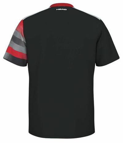 Мужская теннисная футболка Head Topspin T-Shirt - black/print vision