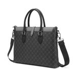 POLO PVC Synthetic Leather 15 Inch Laptop Bag, Handbag, Men"s Crossbody Bag Briefcase Large Men"s Black