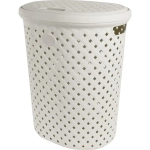 Корзина для белья Plast Team Rattan 42л 415х510 мм молочный туман