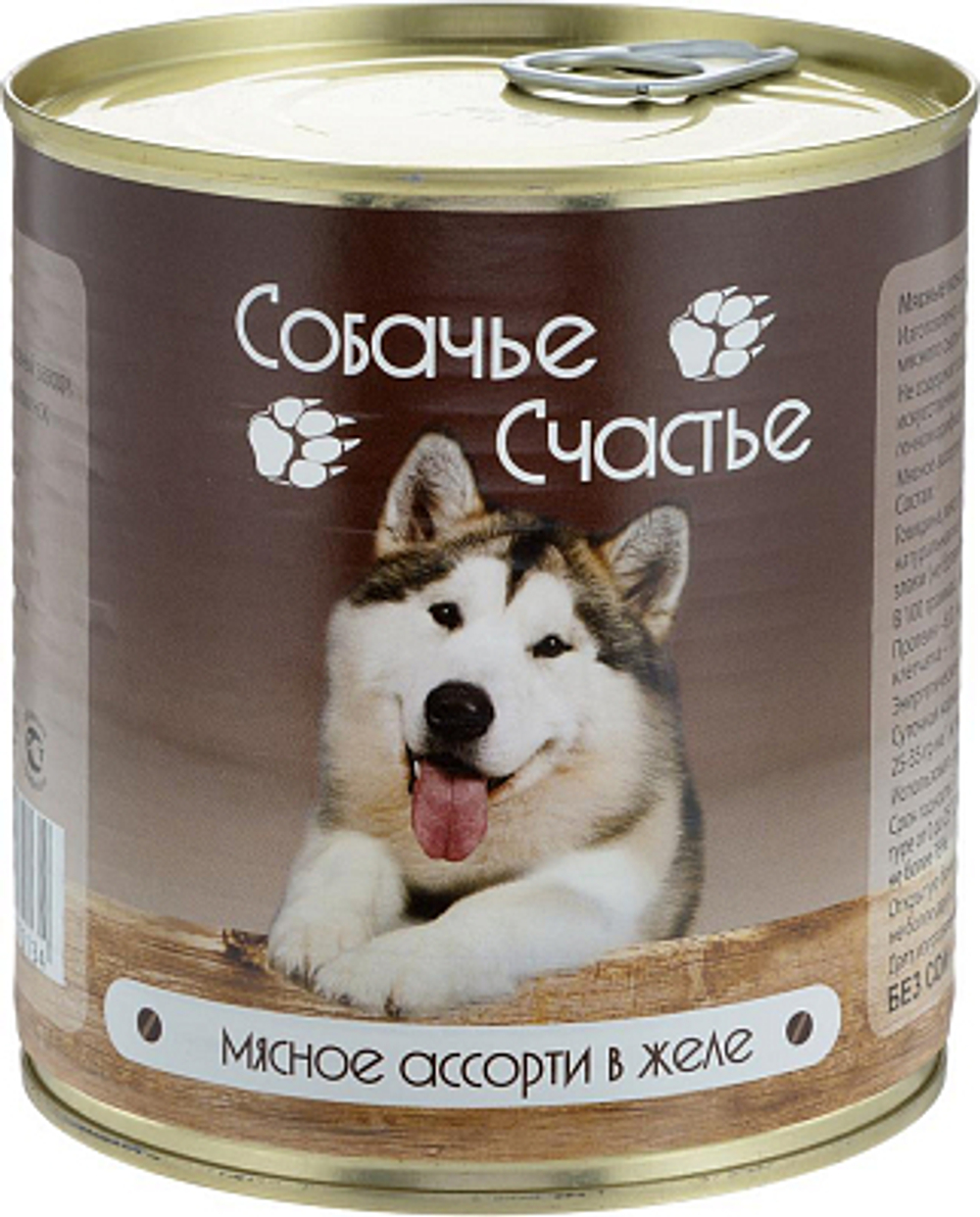 СОБАЧЬЕ СЧАСТЬЕ Консервы для собак Мясное ассорти в желе, 750 г