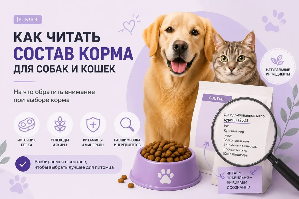 Как читать состав корма для собак и кошек: на что обратить внимание при покупке