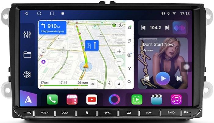 Магнитола для Volkswagen T5, T6, Tiguan, Passat, Polo, Jetta, Amarok, Golf и др., Skoda Fabia, Rapid - FarCar S500-TS20 на Android 14, Быстрейшая, QLED, CarPlay, 4G SIM-слот