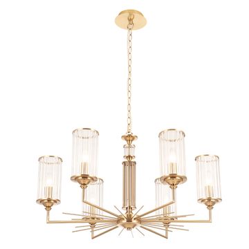 Подвесная люстра 6*E14 GLORIA SP6 BRASS латунь Crystal Lux