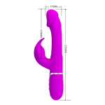 Лиловый вибратор-кролик 23,2см с фингерингом Pretty Love Twinkled Tenderness Kampas Flicking Vibrator Rabbit BW-500025