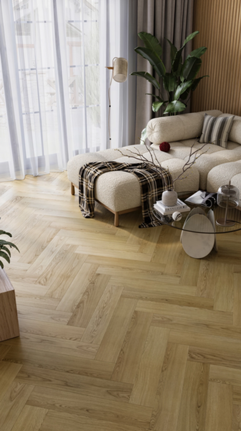 Кварц-винил SPC My Step Aqua Аква Херрингбон Корк Линео