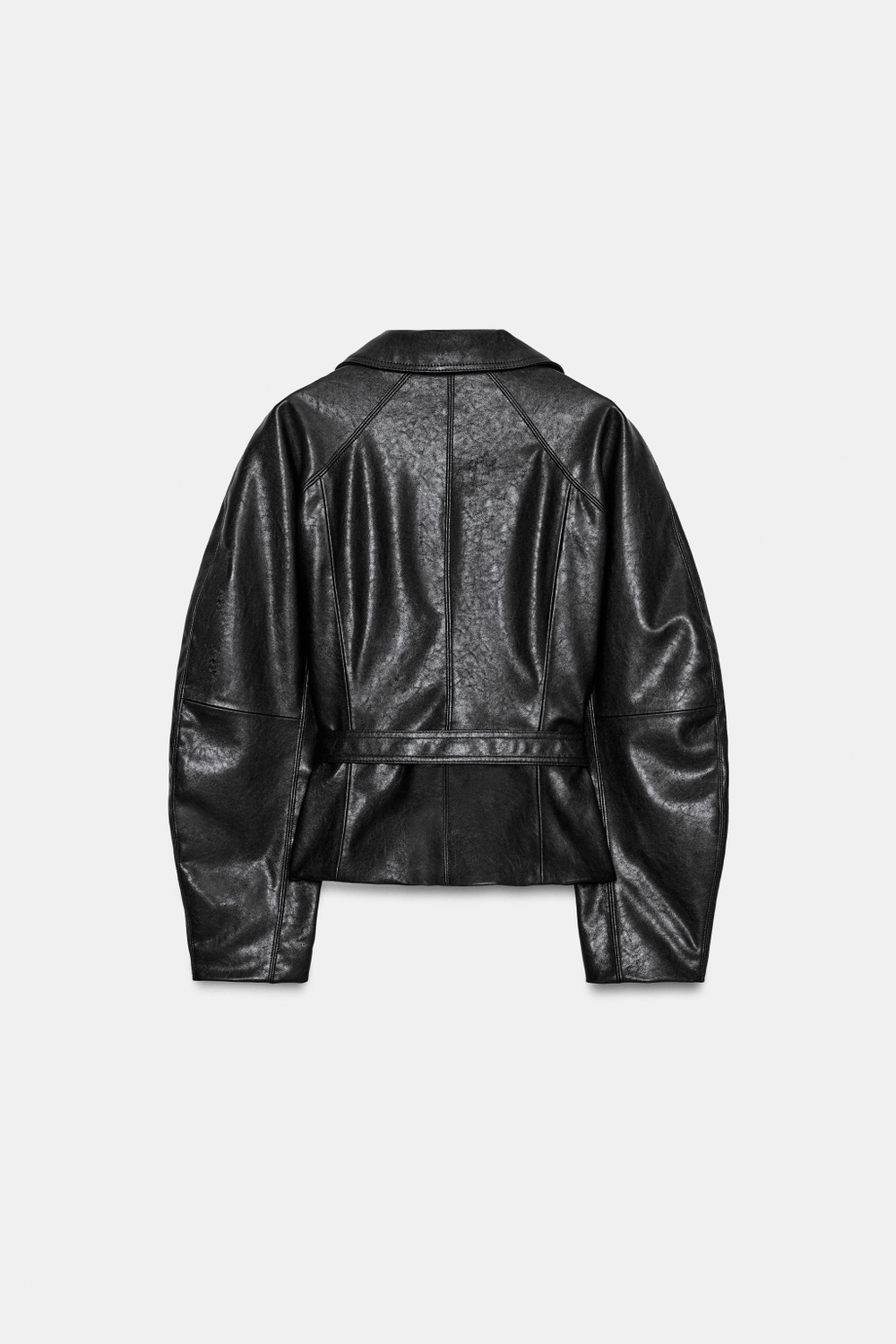 КУРТКА ИЗ ИСКУССТВЕННОЙ КОЖИ С ПОЯСОМ — ZARA
