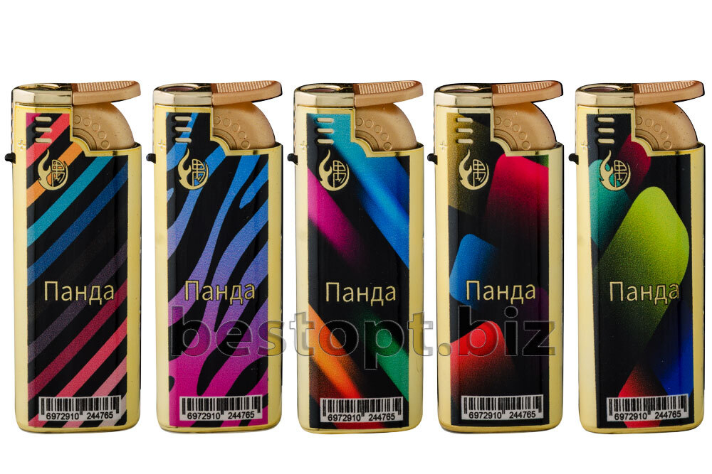 Зажигалка турбо Панда BS 001-4 цветные  25шт*40бл