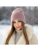 шапка ангора зимняя пушистая вязаная модная
