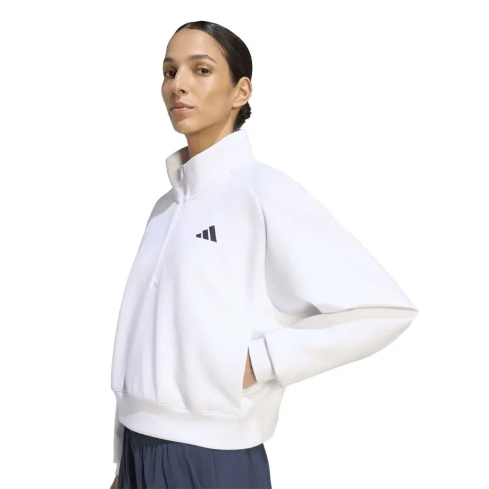 Женская теннисная куртка Adidas Cover Up Half Zip - white