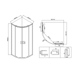Душевой уголок Сити (City) VSQ-5CT900CL, 900*900, хром, стекло прозрачное,