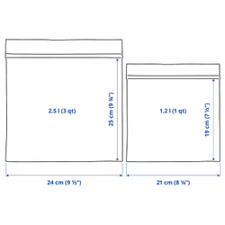 IKEA ISTAD  (ИКЕА ИСТАД)  -  Пакет Ziplock, черный/желтый дизайн, 2,5/1,2 л