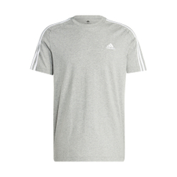 Мужское теннисное поло adidas Essentials Single Jersey 3-Stripes T-Shirt Men - Lightgrey, White