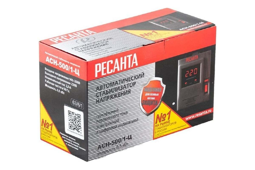 Однофазный стабилизатор напряжения Ресанта АСН 500/1-Ц 63/6/1