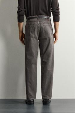 ZARA БРЮКИ STRAIGHT FIT, КОРИЧНЕВЫЙ