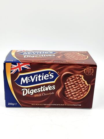 Печенье Mcvitie's Digestives цельнозерновое с молочным шоколадом, 200г