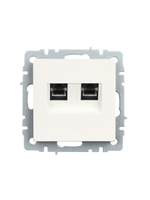 BRITE Розетка двойная RJ11+RJ45 кат.5E РК/Т12-БрЖ жемчуг IEK