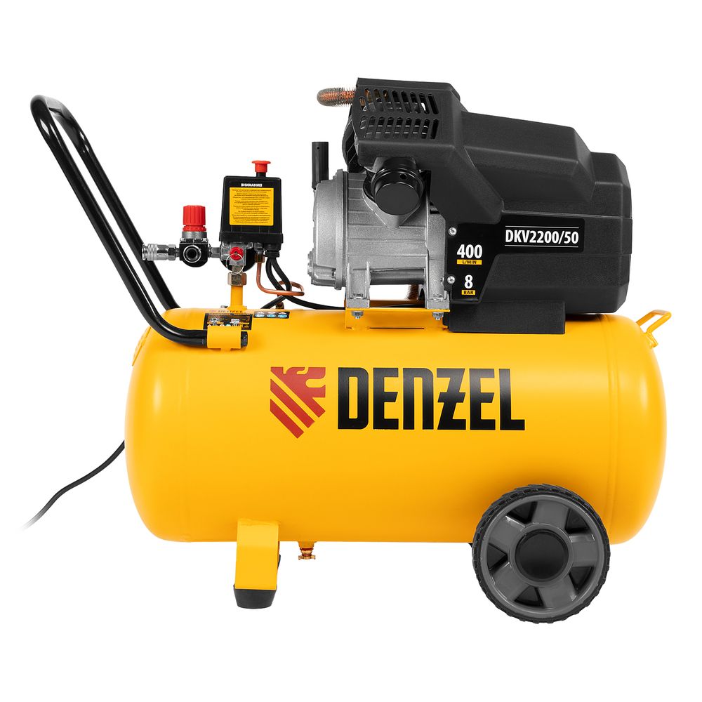 Компрессор масляный воздушный Denzel DKV2200/50, Х-PRO 2.2 кВт, 400 л/мин, 50 л