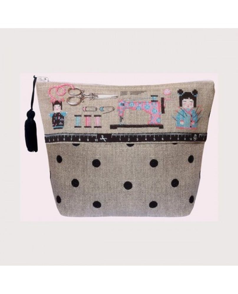 Набор для вышивания нитками Le Bonheur des Dames, сумочка Kokeshi, 23х17х8,5 см