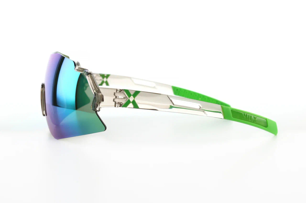 Спортивные очки с диоптриями HILX Savage 2.0 Shiny Crystal Grey Green / Green Mirror Lens