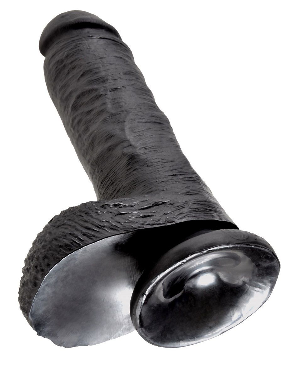 Чёрный фаллоимитатор 8 Cock with Balls - 21,3 см. (Цвет: черный)