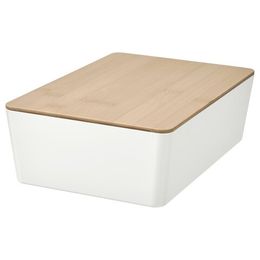 Контейнер с крышкой IKEA KUGGIS (КУГГИС), Белый, 18x26x8 см