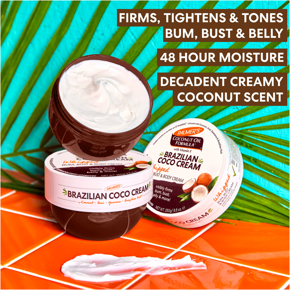 Palmer's, Coconut Oil Formula® с витамином E, бразильский кокосовый крем, взбитый, 250 г (8,8 унции)