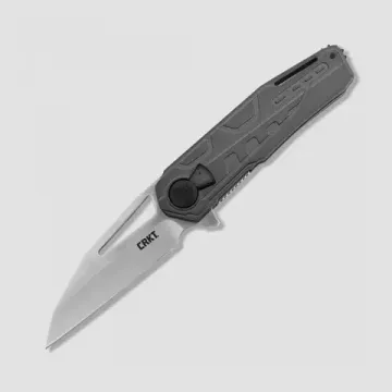 Нож"Raikiri"скл.,ст.1.4116 SS,кл.Stonewash Plain Edge,рук.разборн.черн.алюм,клипса