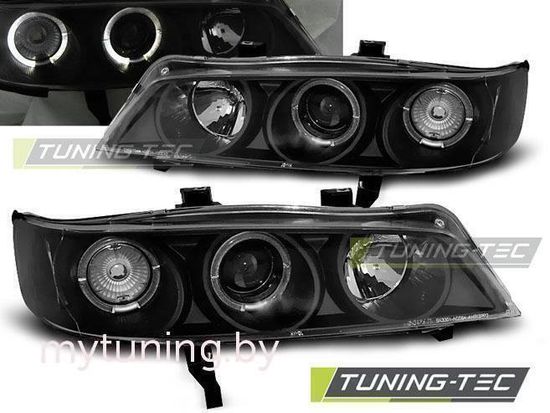 Передние фары Honda Accord USA angel eyes black