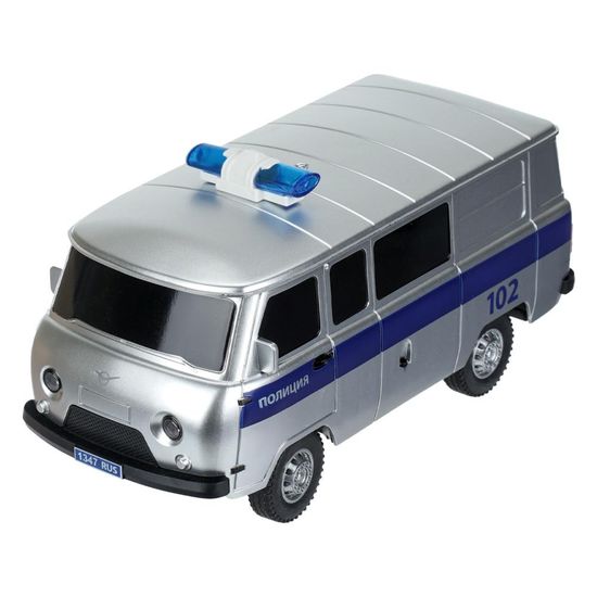 Машина р/у УАЗ 452 ПОЛИЦИЯ, 18 см, сереб, кор. Технопарк