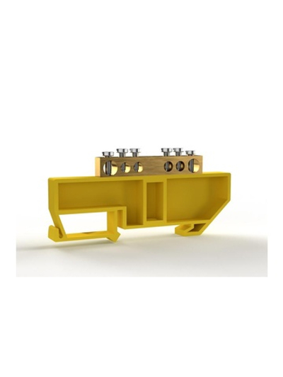 Шина PE "земля" на DIN-изоляторе 6х9мм 6 отвер. латунь TOKOV ELECTRIC TKE-BCB-69-6-DIN/PE