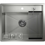 Кухонная мойка GRANULA Kitchen Space (6051, СТАЛЬ МАТОВАЯ)