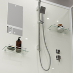 Душевая кабина Niagara Standart ST100/80/15Q/BK (100х80х200) прямоугольник,поддон 15см,распашная,проф.белый,без крыши,3 места