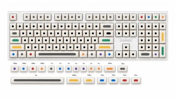 Набор клавиш Geekboards «Dots White XDA» (128 шт)